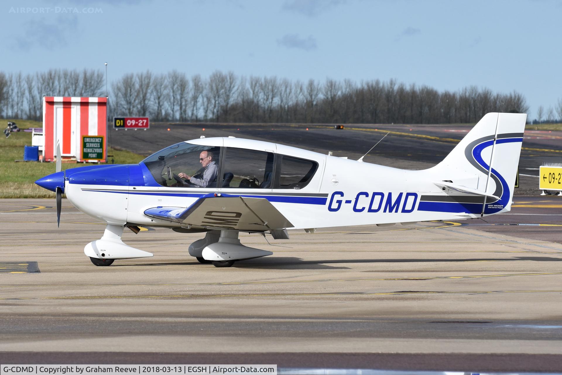 G-CDMD, 2005 Robin DR-400-500 President C/N 42, About to depart from Norwich.