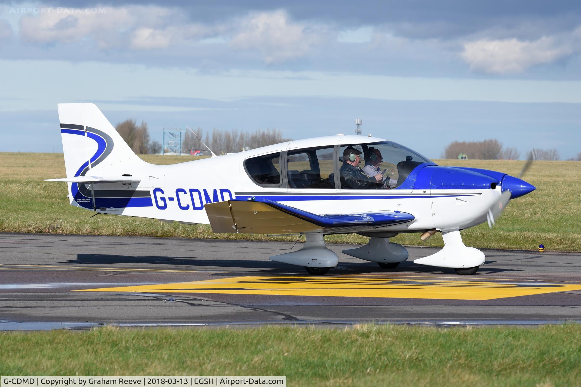 G-CDMD, 2005 Robin DR-400-500 President C/N 42, Departing from Norwich.