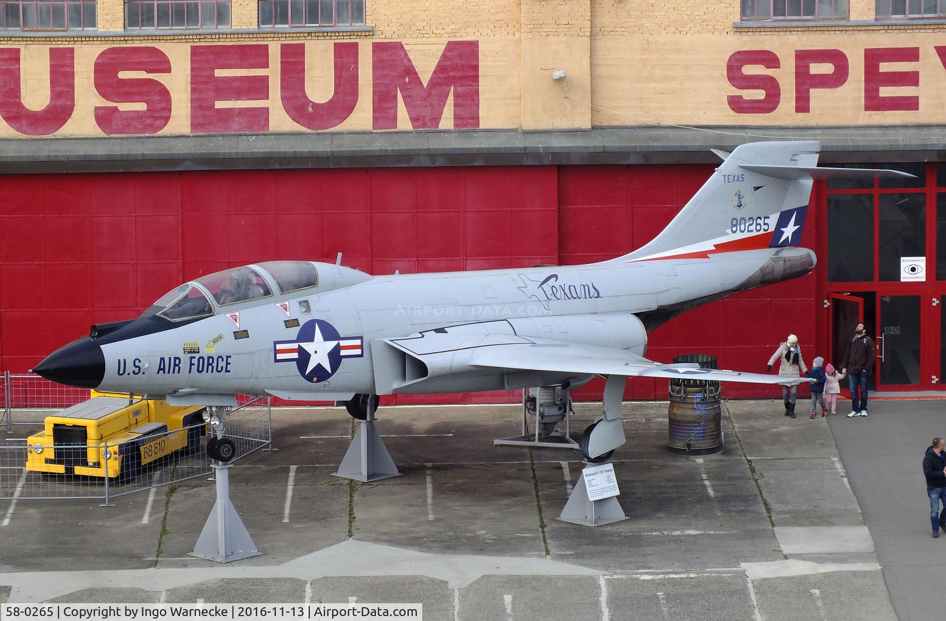 58-0265, 1958 McDonnell F-101B Voodoo C/N 637, McDonnell F-101B Voodoo at the Technik-Museum, Speyer