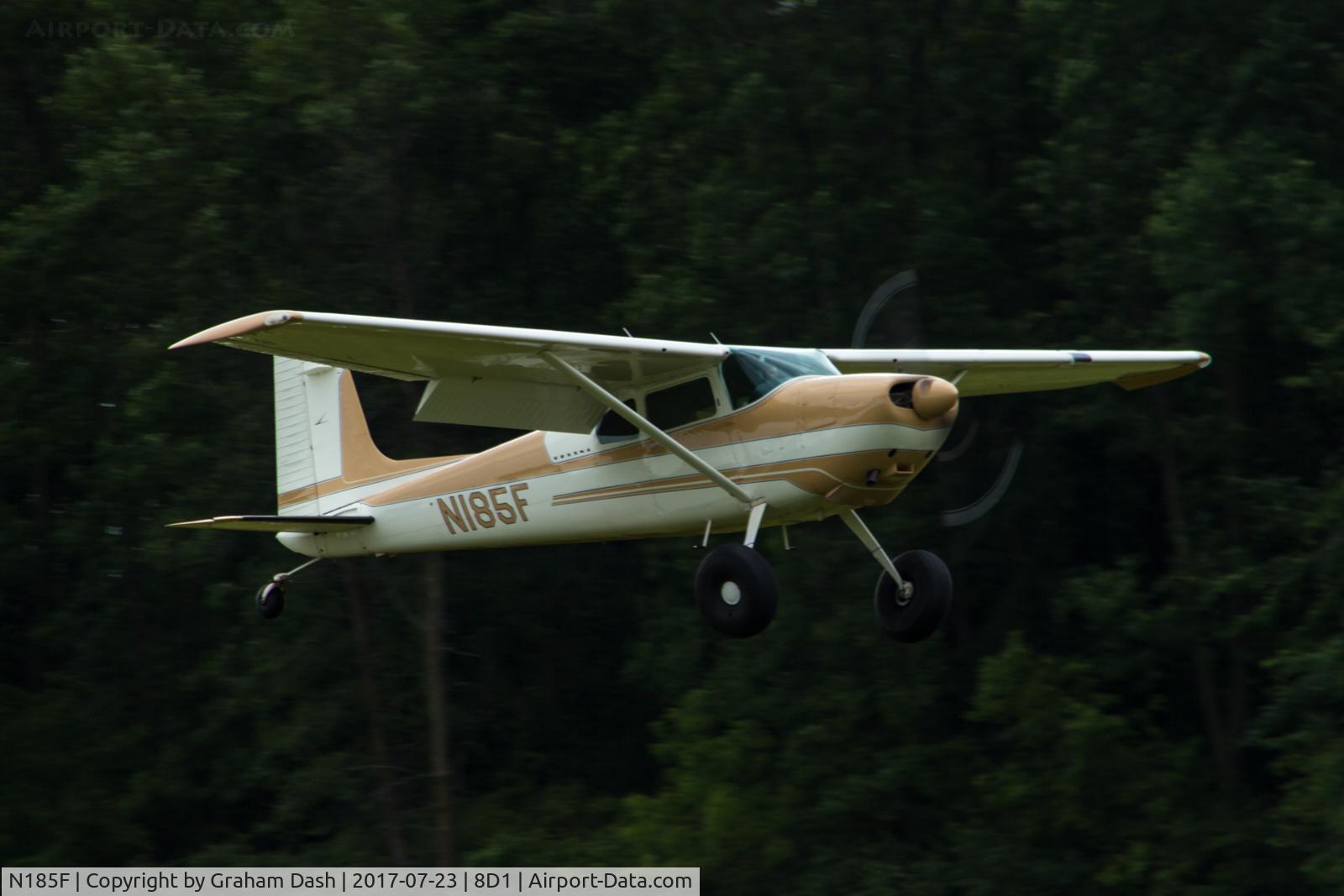 N185F, 1957 Cessna 180A C/N 50123, Cessna 180A N185F participating in a Spot Landing competition at New Holstein, WI.