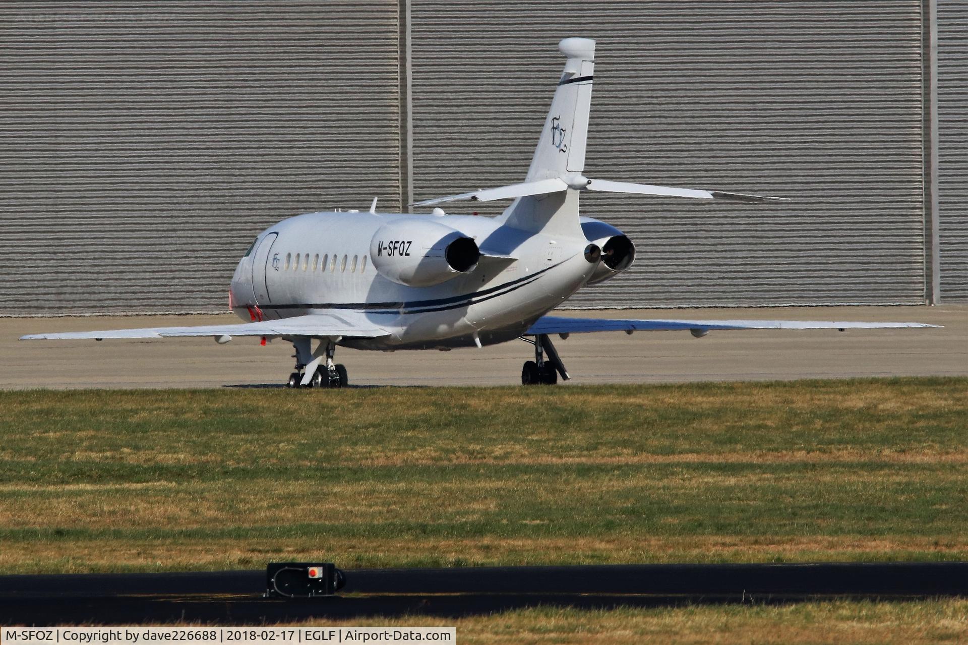 M-SFOZ, 2000 Dassault Falcon 2000 C/N 121, M_SFOZ on the TAG Aviation ramp at Farnborough - FAB