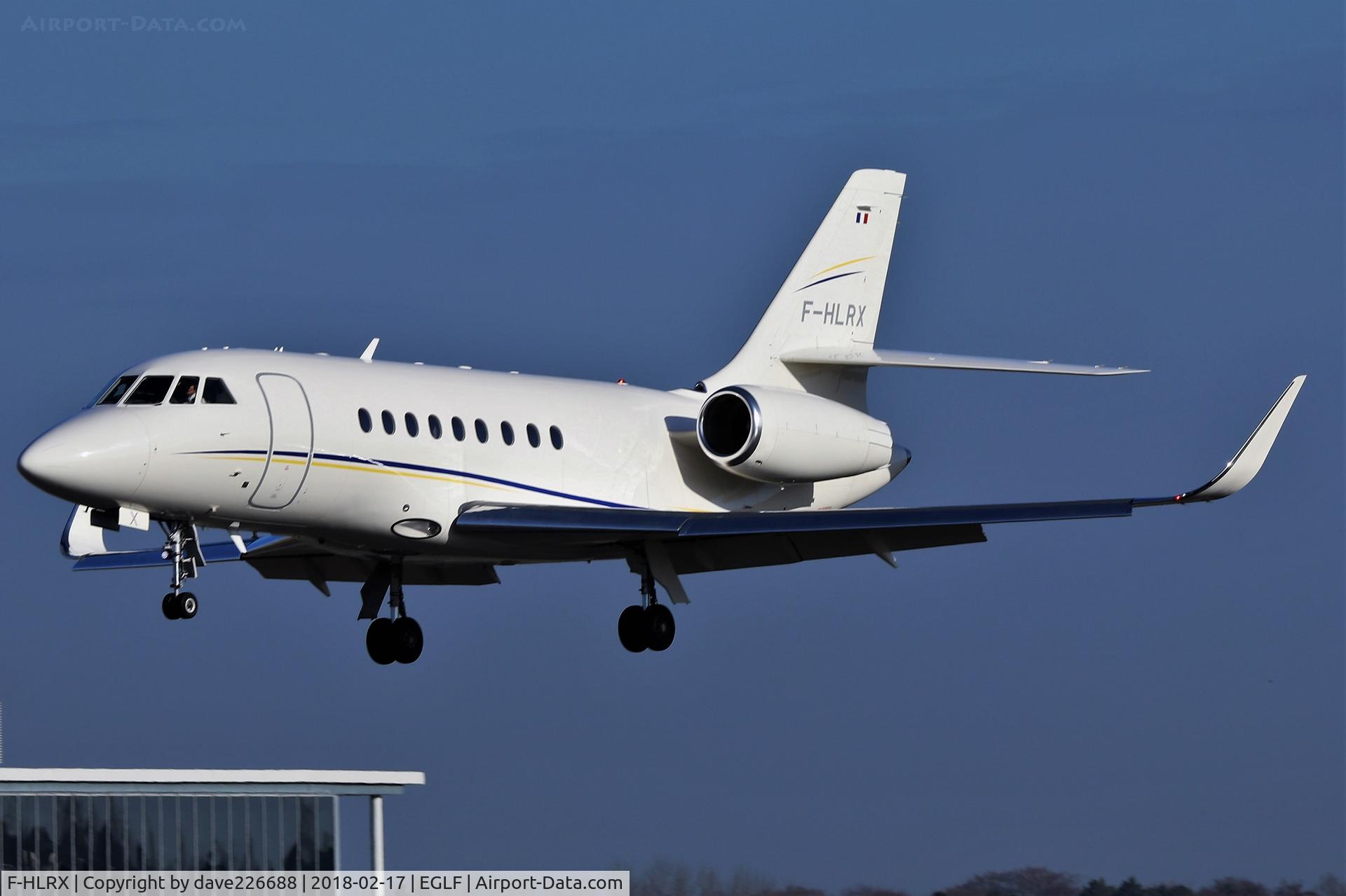 F-HLRX, 2016 Dassault Falcon 2000S C/N 740, Michelin Air Services Falcon 2000s landing at Farnborough - FAB
