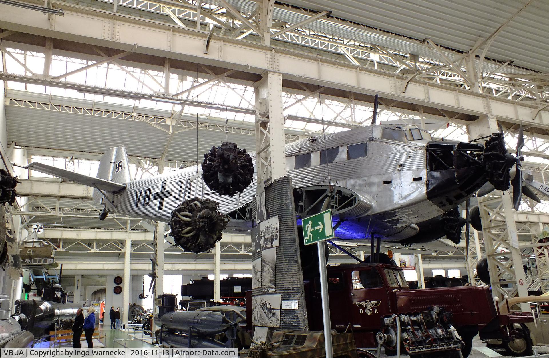 VB JA, Junkers Ju-52/3m g4e C/N 6821, Junkers Ju 52/3m g4e at the Technik-Museum, Speyer
