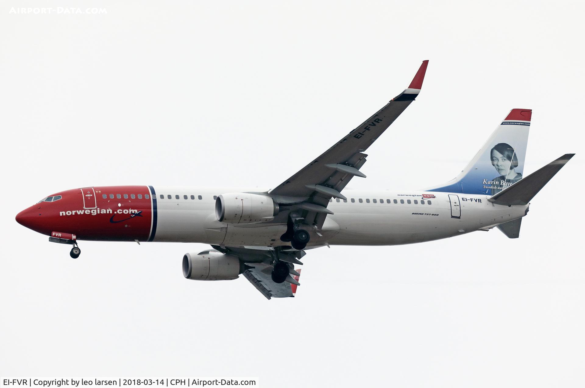 EI-FVR, 2017 Boeing 737-8JP C/N 42279, Copenhagen 14.3.2018 app to R-04R