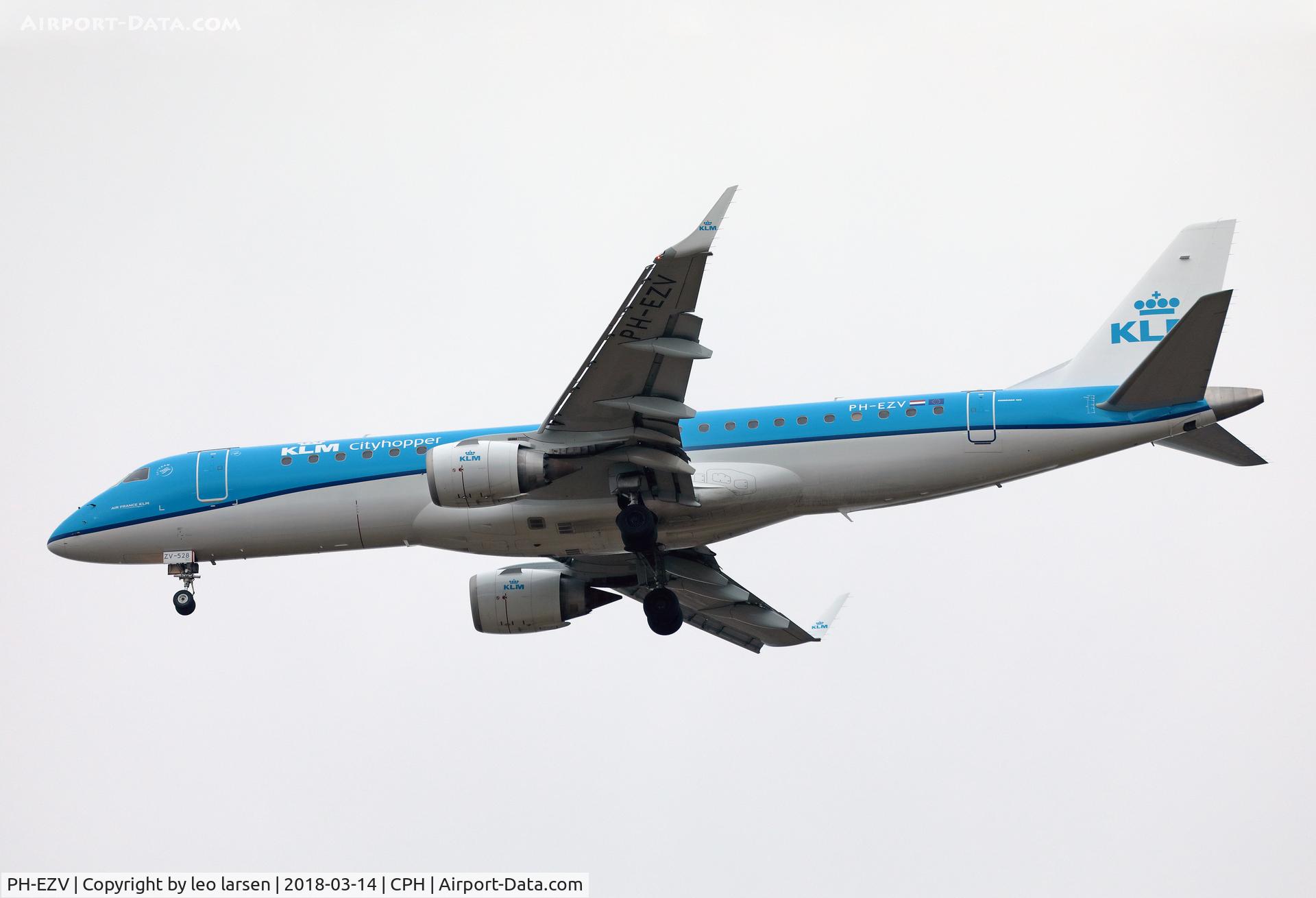 PH-EZV, 2012 Embraer 190LR (ERJ-190-100LR) C/N 19000528, Copenhagen 14.3.2018 app to R-04R