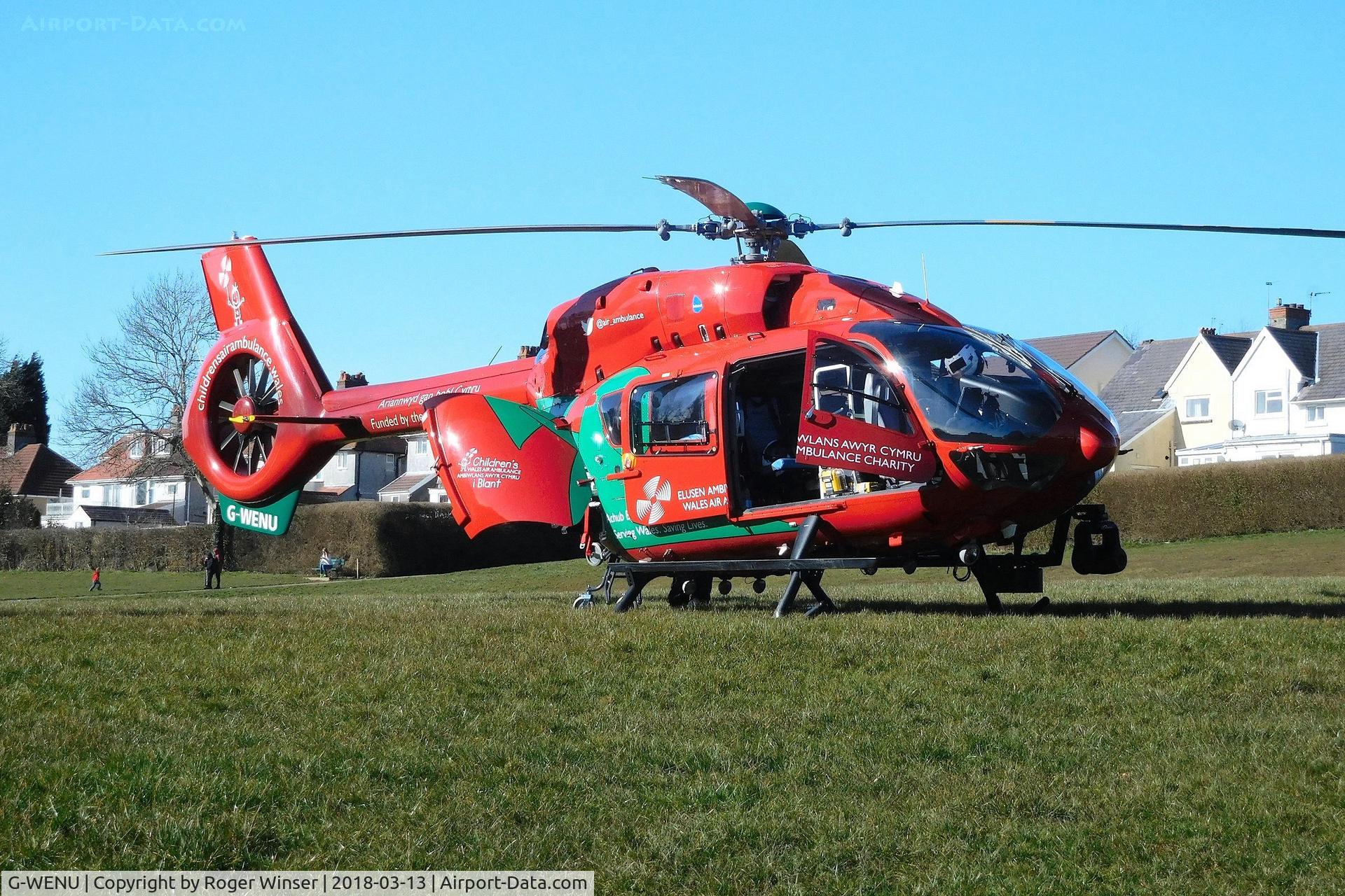 G-WENU, 2016 Airbus Helicopters H-145 (BK-117D-2) C/N 20112, Off airport. Wales Air Ambulance helicopter (Helimed 57).