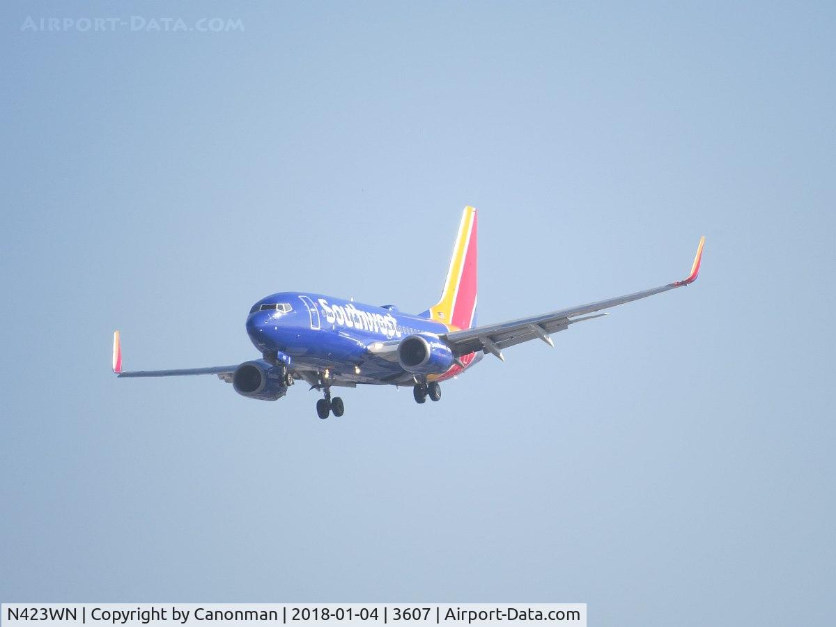 N423WN, 2002 Boeing 737-7H4 C/N 29827, Landing