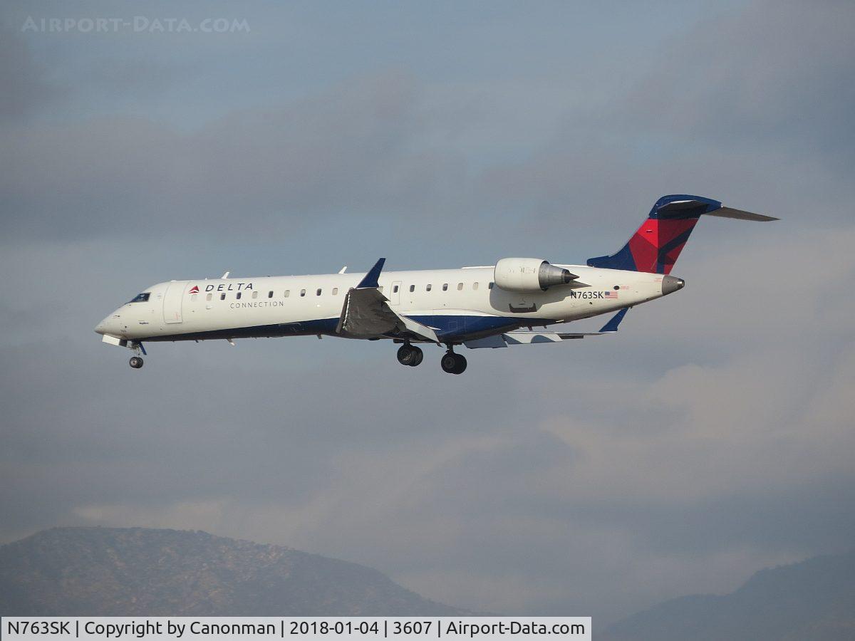 N763SK, 2005 Bombardier CRJ-701ER (CL-600-2C10) Regional Jet C/N 10228, Landing