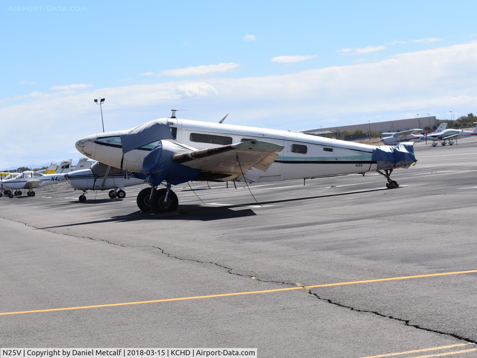 N25V, 1953 Beech D18S C/N A-943, Seen mostly dismantled at the Chandler Municipal Airport