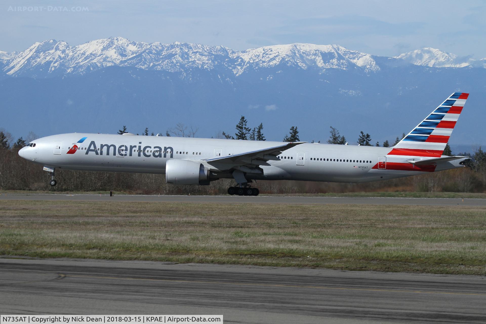 N735AT, 2016 Boeing 777-323/ER C/N 32439, AAL9663 departing to Dallas after maintenance