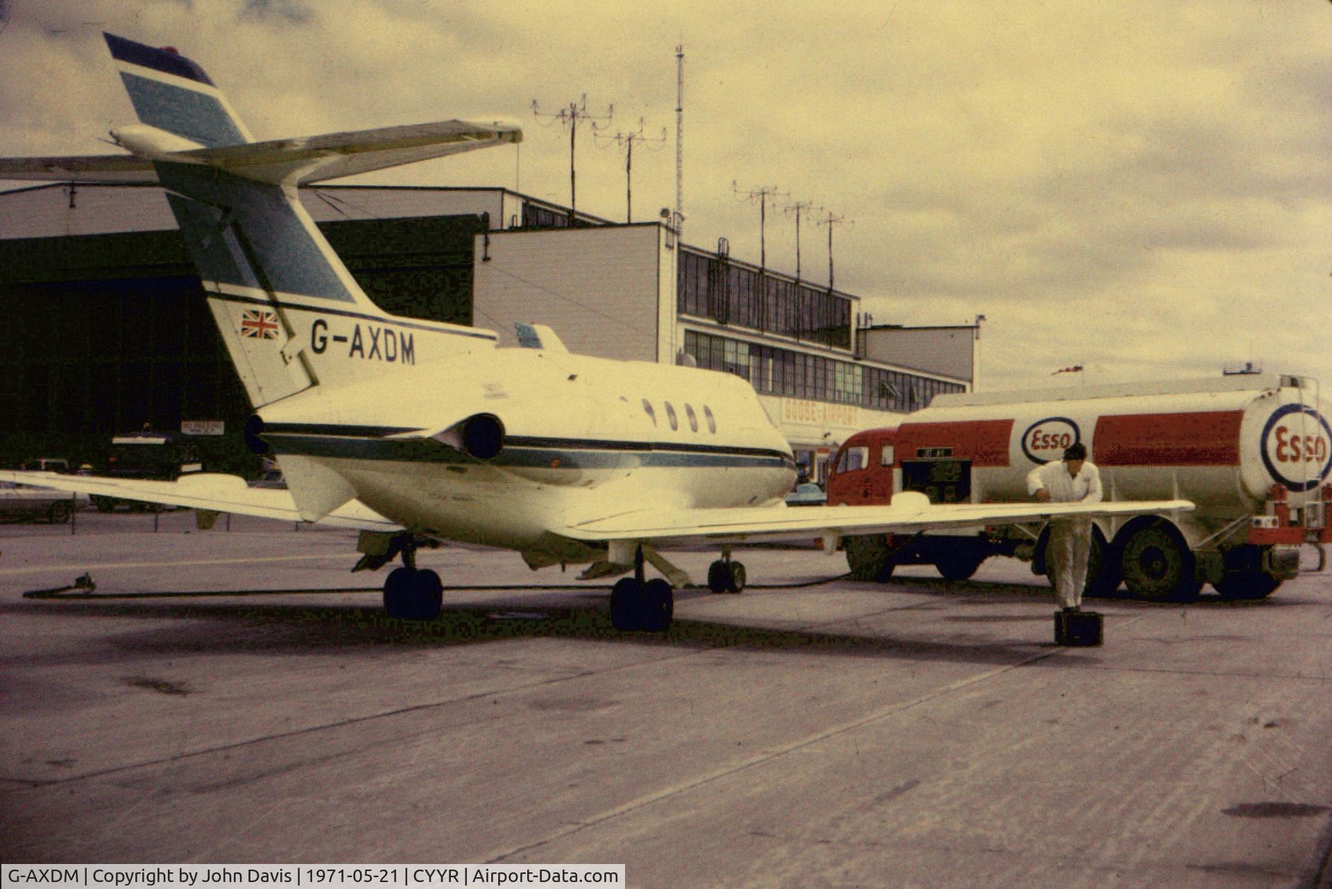 G-AXDM, 1969 Hawker Siddeley HS.125 Series 400B C/N 25194, Refuelling on a transatlantic crossing.
