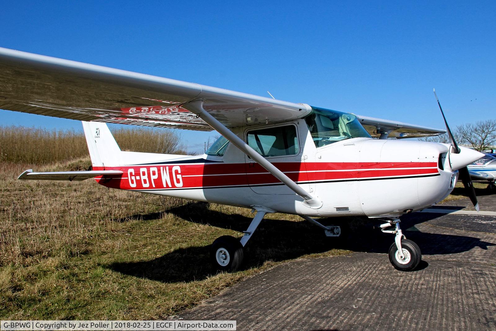 G-BPWG, 1975 Cessna 150M C/N 150-76707, sat in sun in off-runway parking lot whilst attending 2018 