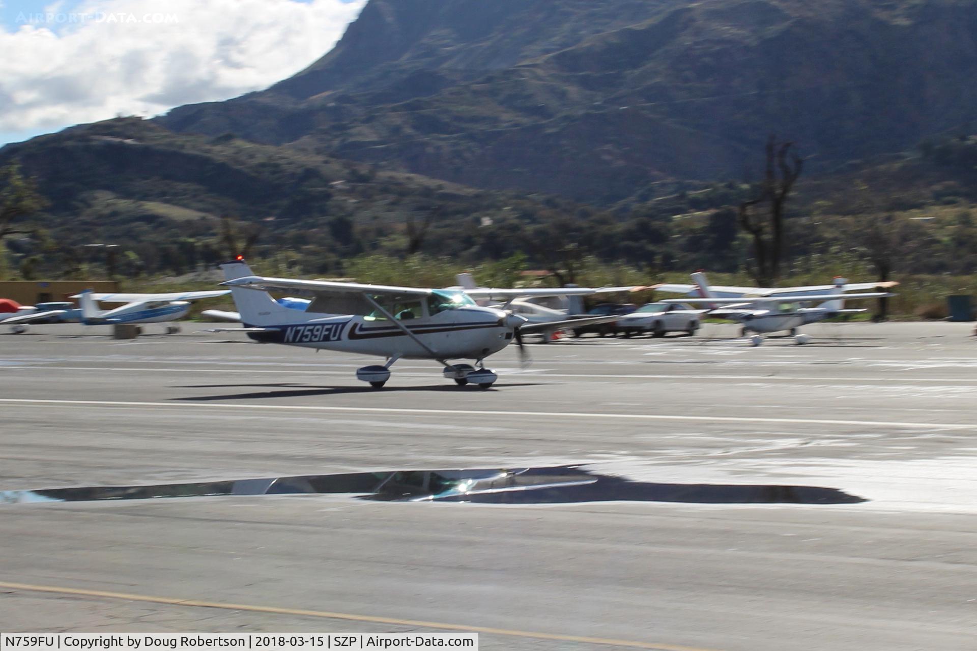 N759FU, 1977 Cessna 182Q Skylane C/N 18265966, 1977 Cessna 182Q  SKYLANE, Continental O-470-S 230 Hp, landing Roll Rwy 22