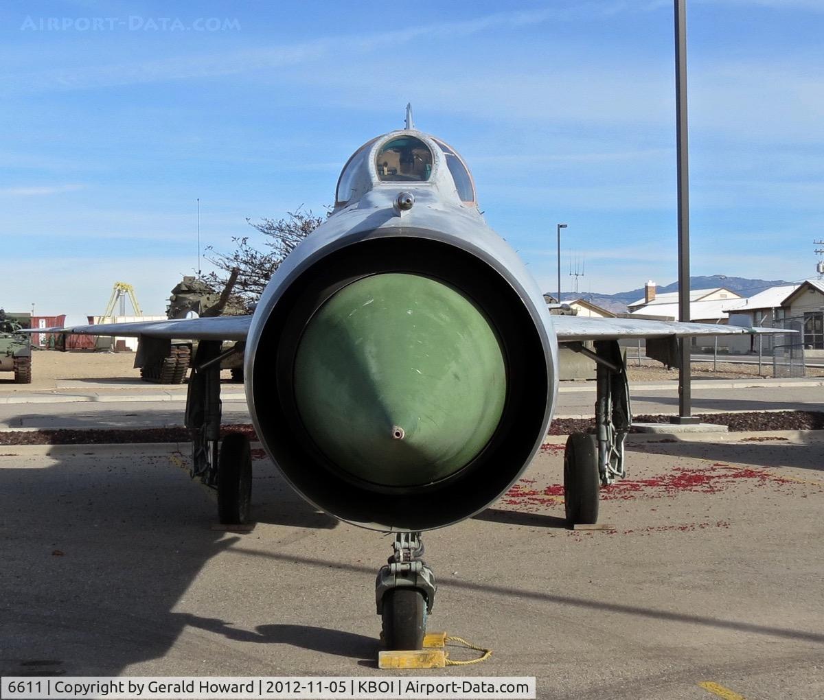6611, 2000 Mikoyan-Gurevich MiG-21PFM C/N 94A6611, On display at the Gowen Military Museum.