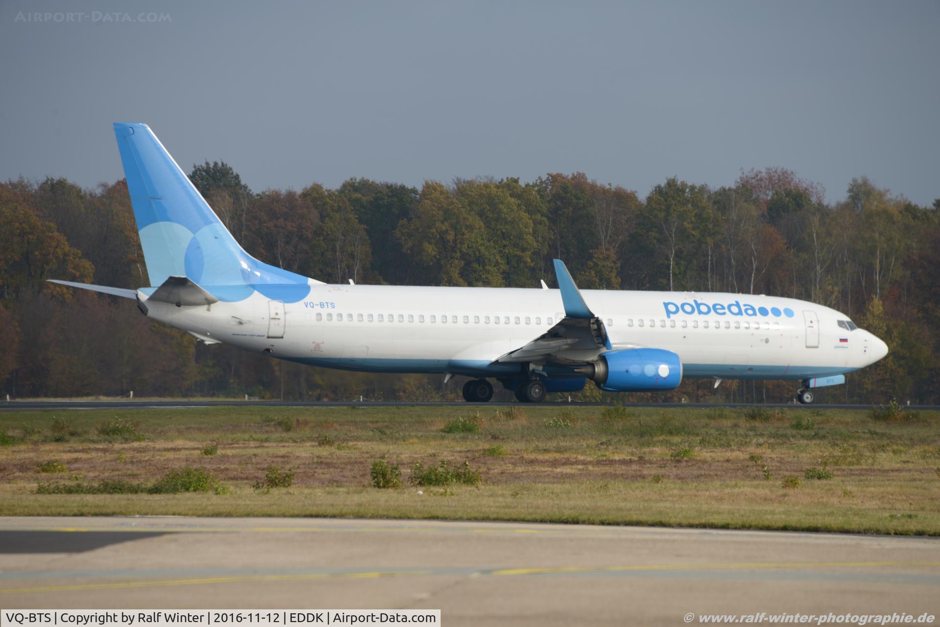 VQ-BTS, 2014 Boeing 737-8FZ C/N 41991, Boeing 737-8FZ(W) - DP PBD Pobeda - 41991 - VQ-BTS - 12.11.2016 - CGN