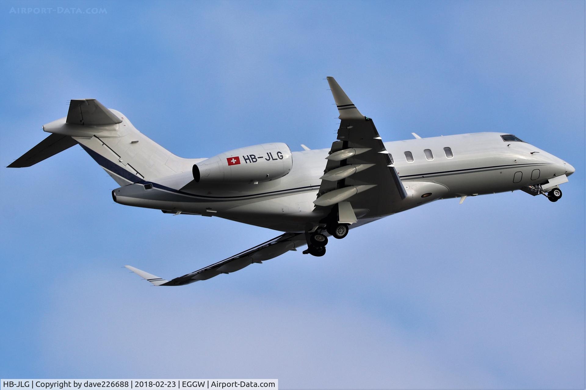 HB-JLG, 2017 Bombardier Challenger 350 (BD 100-1A10) C/N 20670, TAG Aviations Challenger 350 departing on 06 at London Luton