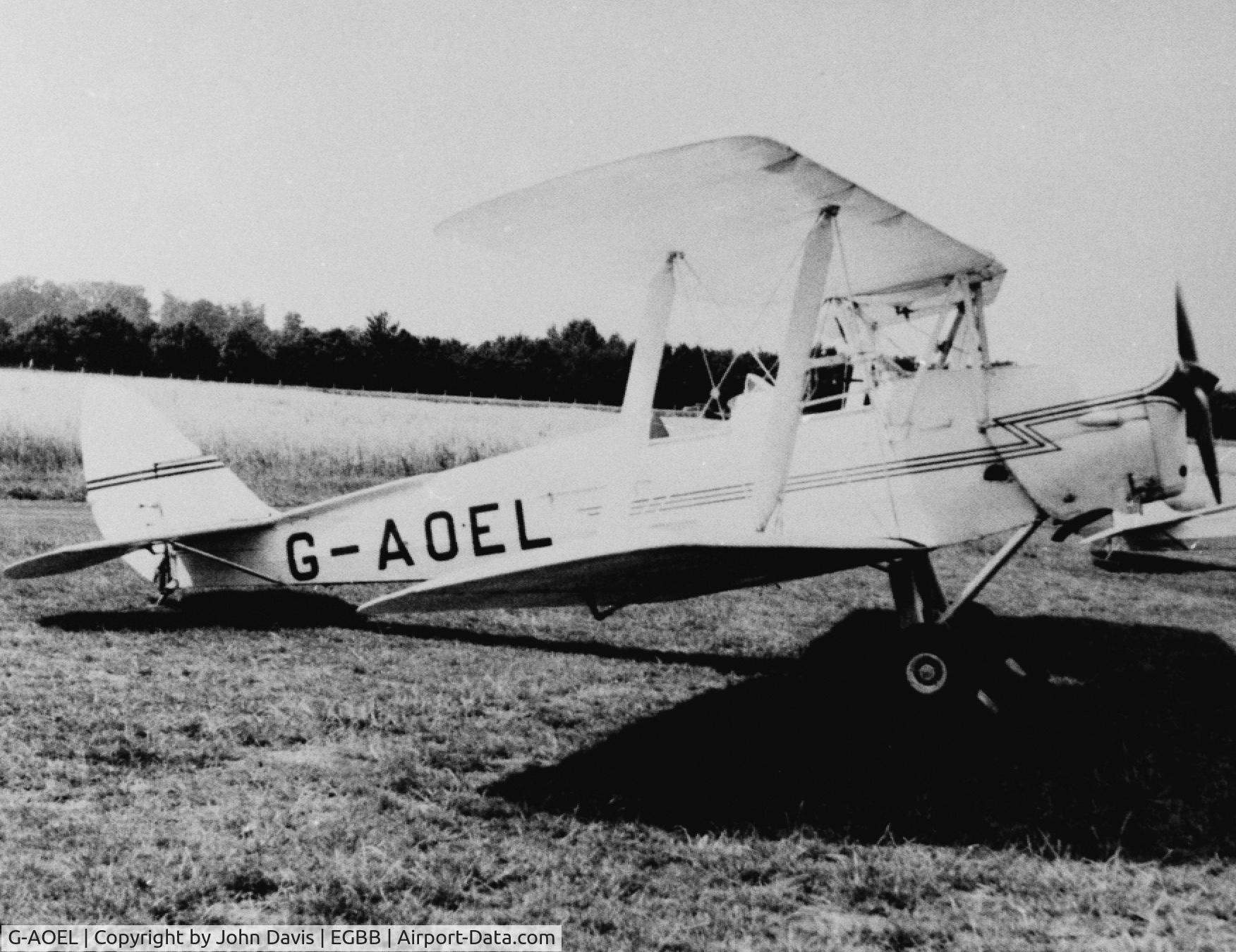 G-AOEL, De Havilland DH-82A Tiger Moth II C/N 82537, As operated by the Midland Aero Club in 1959.