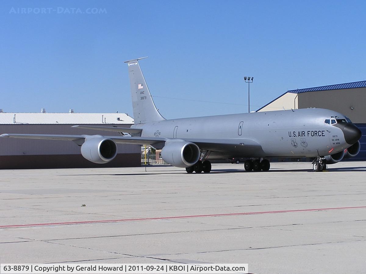 63-8879, 1963 Boeing KC-135R Stratotanker C/N 18727, Parked on the Idaho ANG ramp.  92nd ARW , 141st ARW, Fairchild AFB, AK ANG.