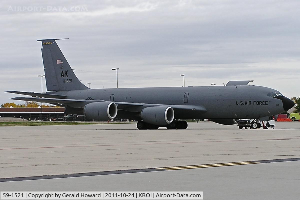 59-1521, 1959 Boeing KC-135R Stratotanker C/N 18009, Parked on the Idaho ANG ramp.  168th ARW, Alaska ANG.