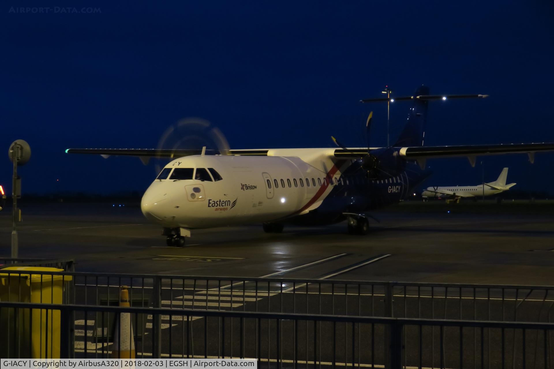 G-IACY, 2017 ATR 72-212 C/N 1448, Seen arriving on stand