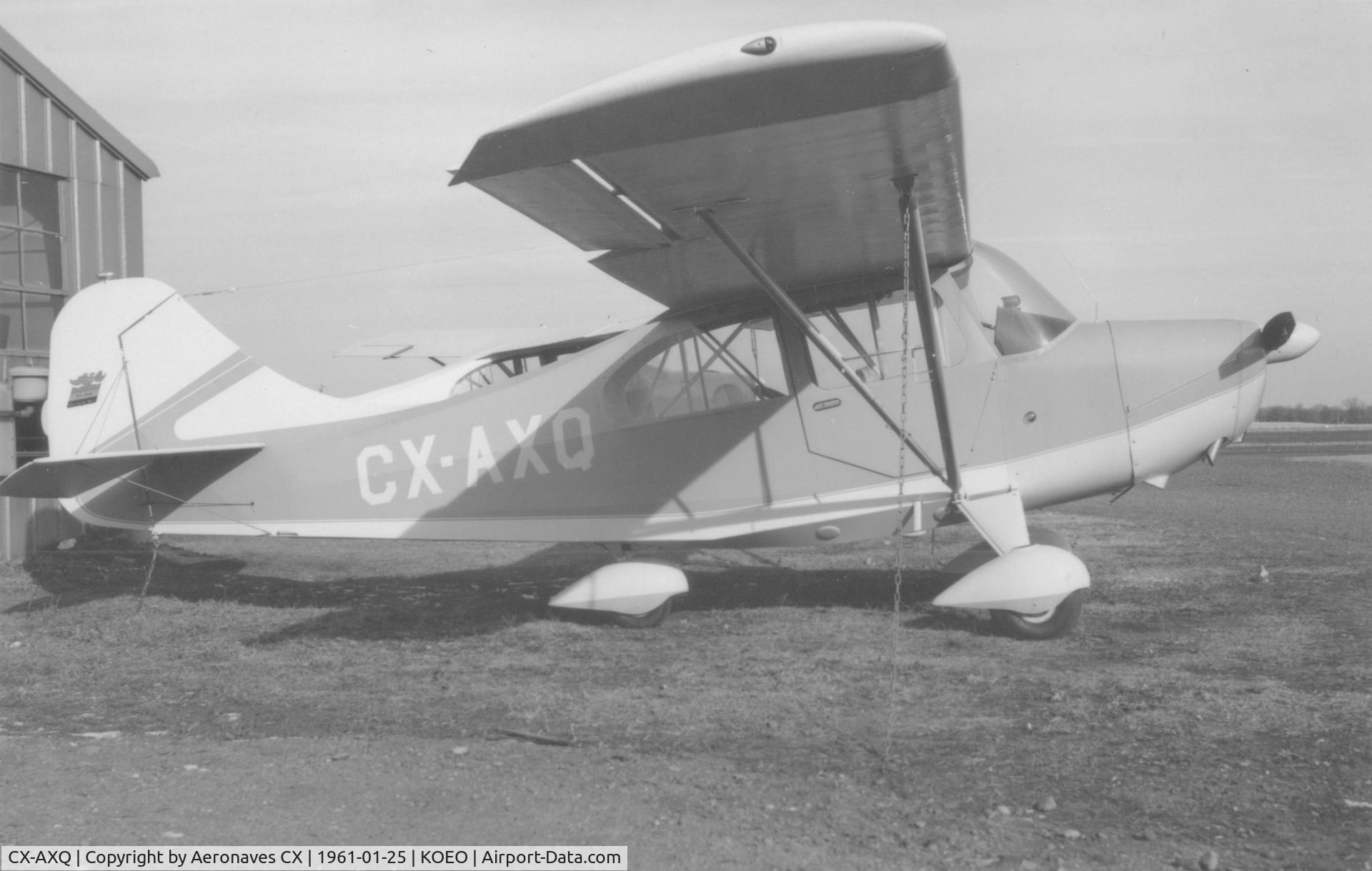 CX-AXQ, 1960 Champion 7JC C/N 7JC-25, photo by Gary Kuhn: Osceola, Wisconsin USA  25/01/1961 to ferry Uruguay.