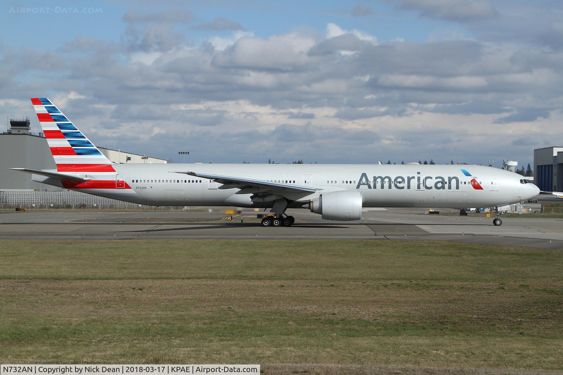 N732AN, 2014 Boeing 777-323/ER C/N 31549, Departing to DFW after MX at ATS