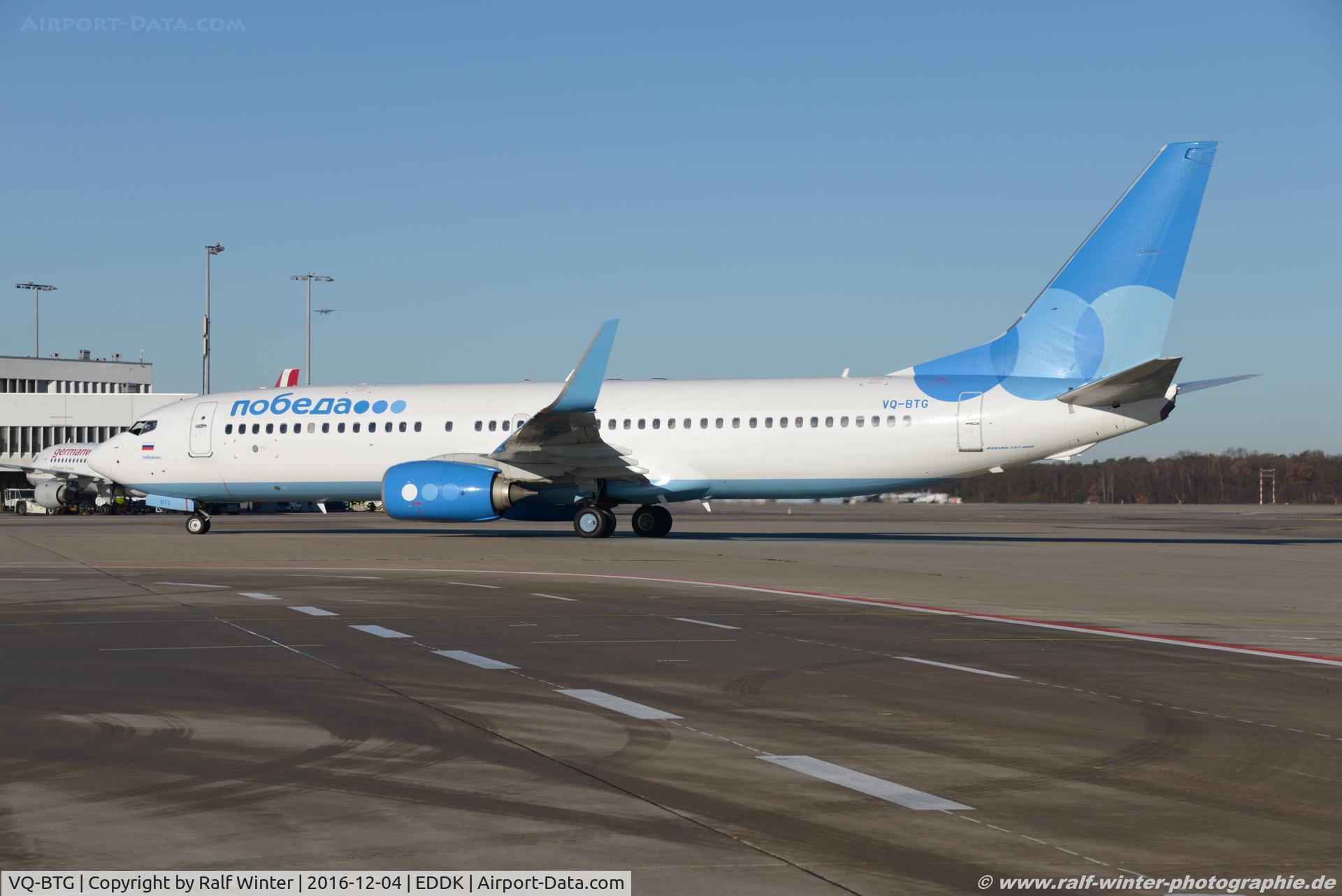 VQ-BTG, 2014 Boeing 737-8FZ C/N 41992, Boeing 737.8FZ(W) - DP PBD Pobeda - 41992 - VQ-BTG - 04.12.2016 - CGN