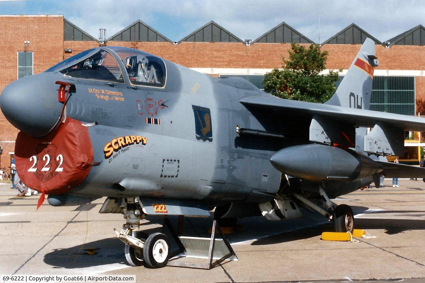 69-6222, 1969 LTV A-7D Corsair II C/N D-052, Another of this welcome participant to Mildenhall 1989