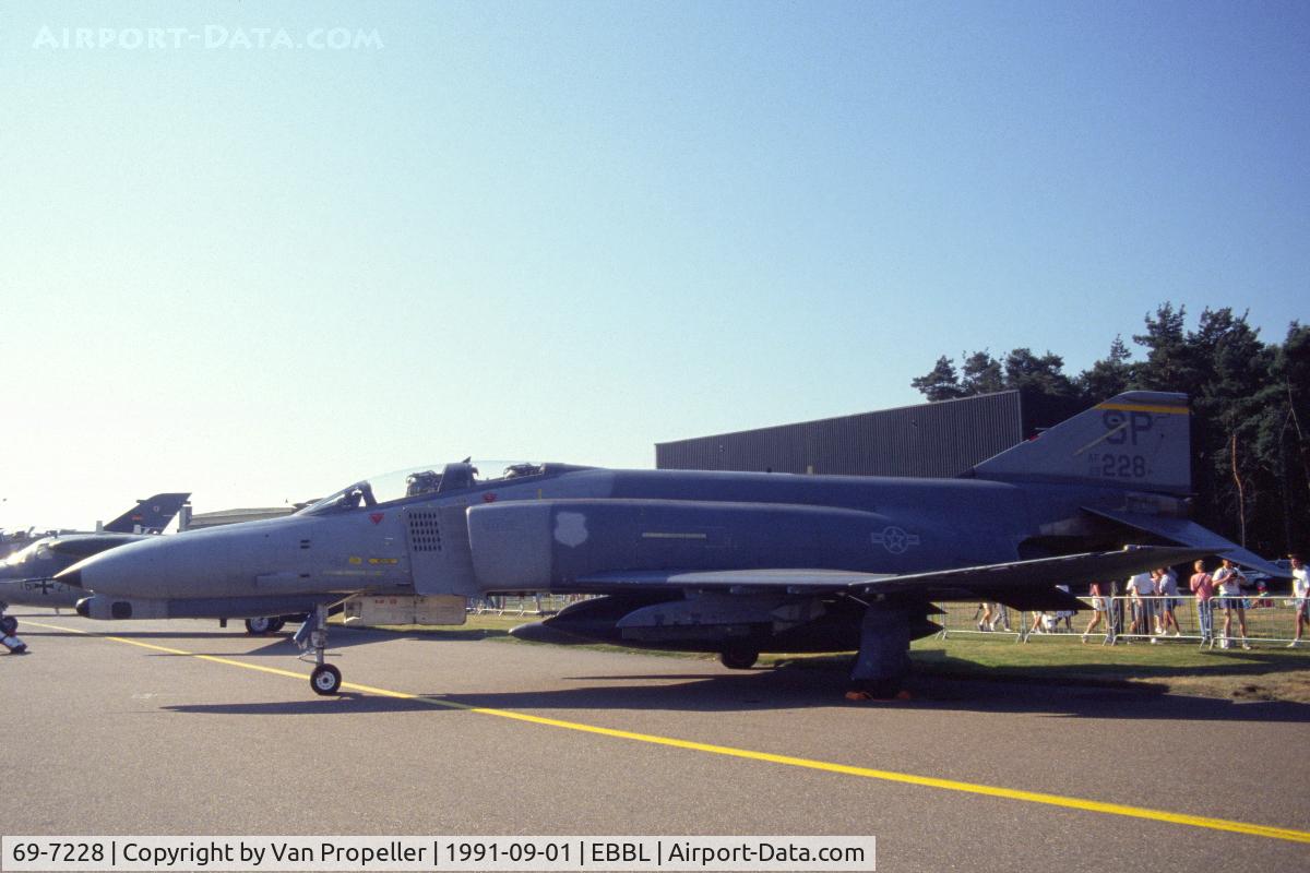 69-7228, 1969 McDonnell Douglas F-4G Phantom II C/N 3893, USAF 81 TFS F-4G Phantom II Wild Weasel at Kleine Brogel Air Base, Belgium, 1991