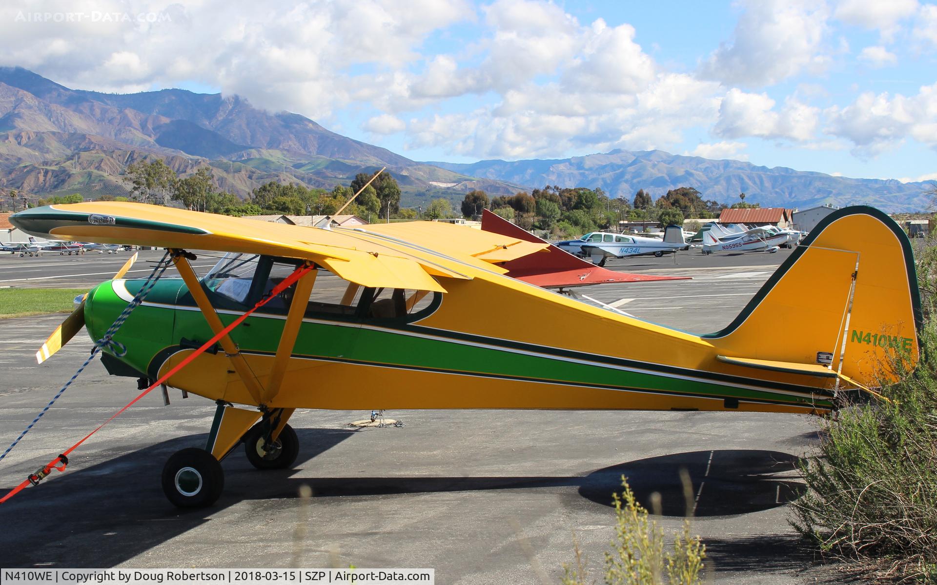 N410WE, 2015 Wag Aero Wag-A-Bond C/N 1839, 2015 Coley/Russell WAG-A-BOND, Continental O-200 100 Hp, re-spotted to new tie-down location