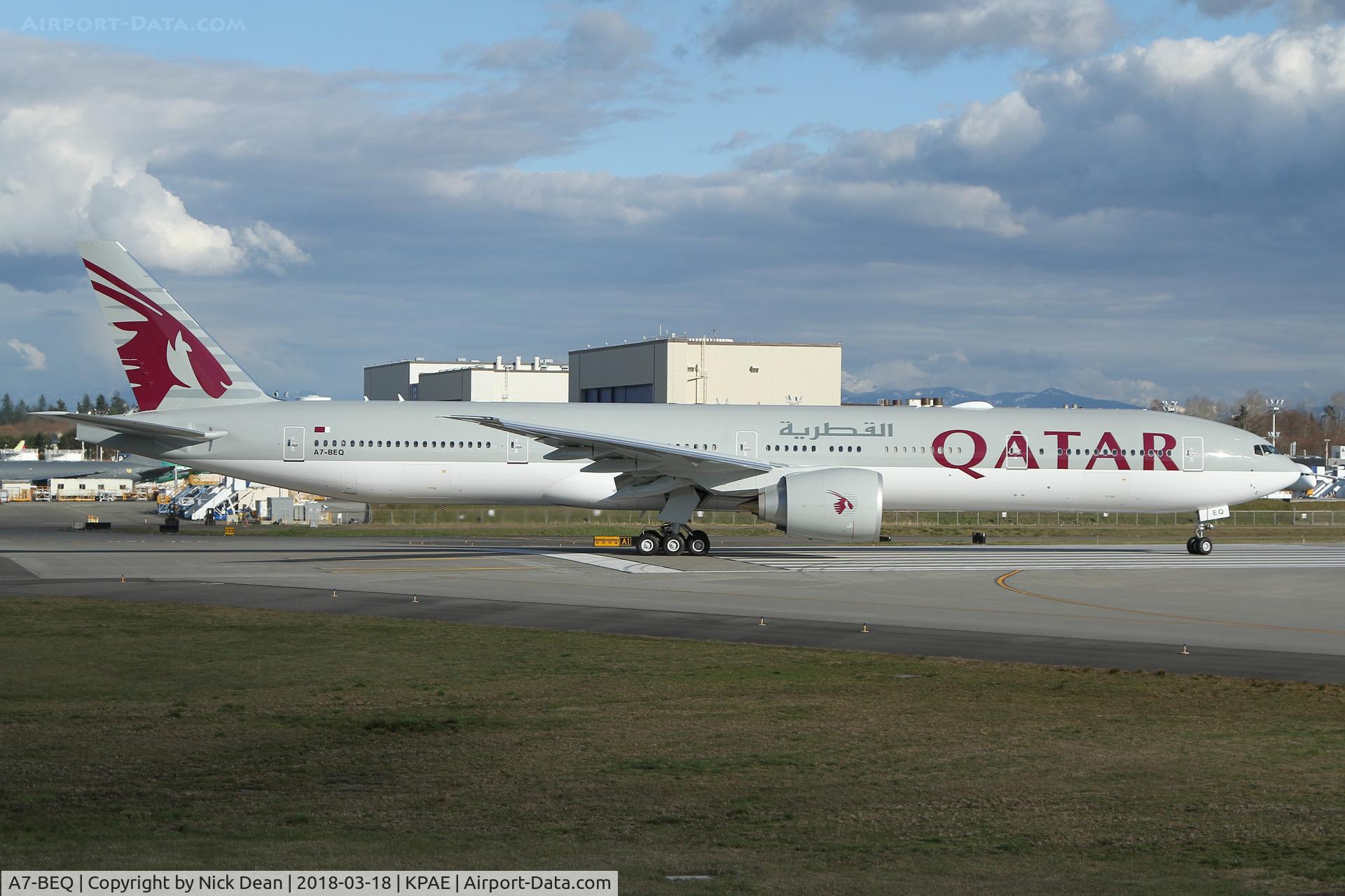 A7-BEQ, 2018 Boeing 777-3DZ/ER C/N 64085, PAE/KPAE