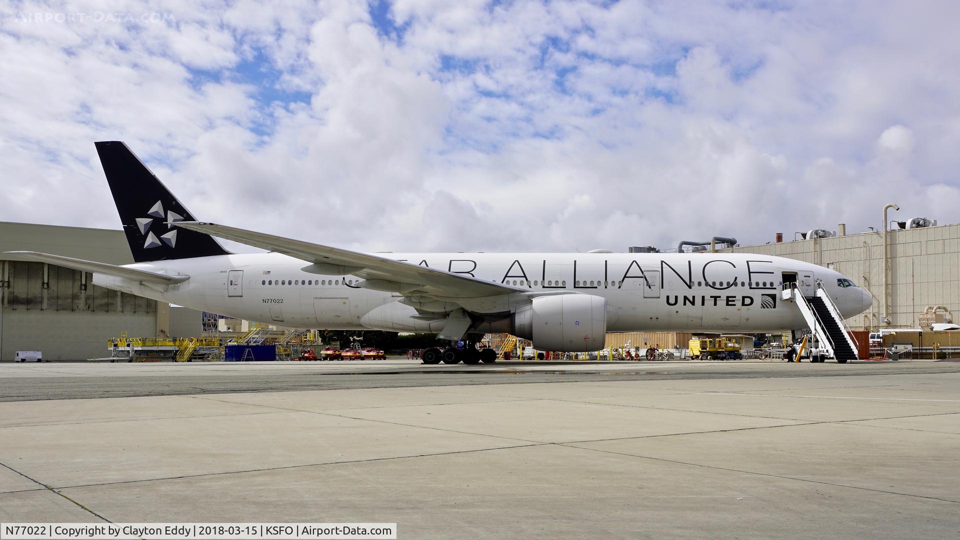 N77022, 2010 Boeing 777-224 C/N 39777, SFO 2018.