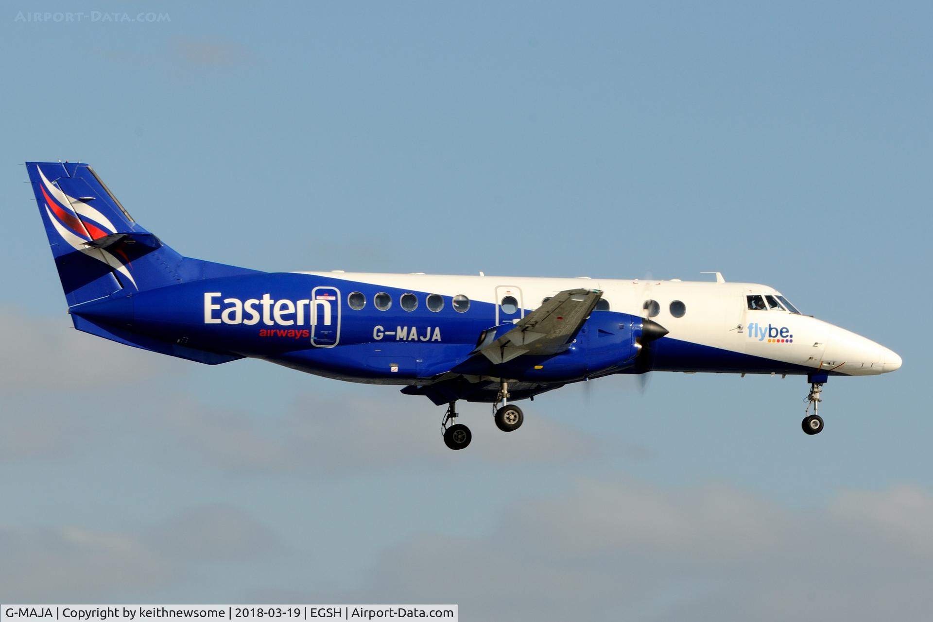 G-MAJA, 1994 British Aerospace Jetstream 41 C/N 41032, Landing onto runway 09.