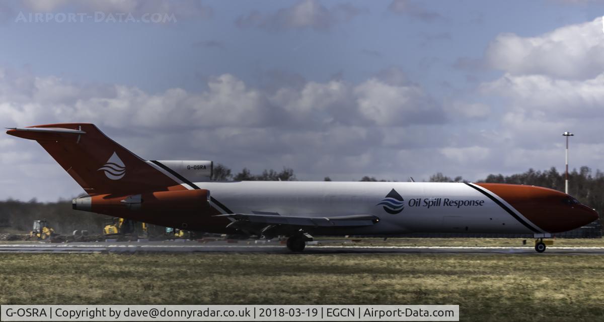 G-OSRA, 1984 Boeing 727-2S2F C/N 22938, G-OSRA from Oil Spill Response Team landing at EGCN/DSA