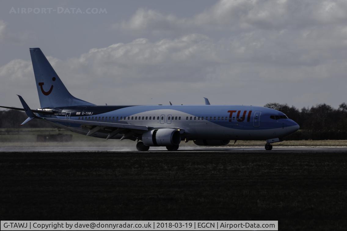 G-TAWJ, 2012 Boeing 737-8K5 C/N 38108, G-TAWJ landing at EGCN/DSA