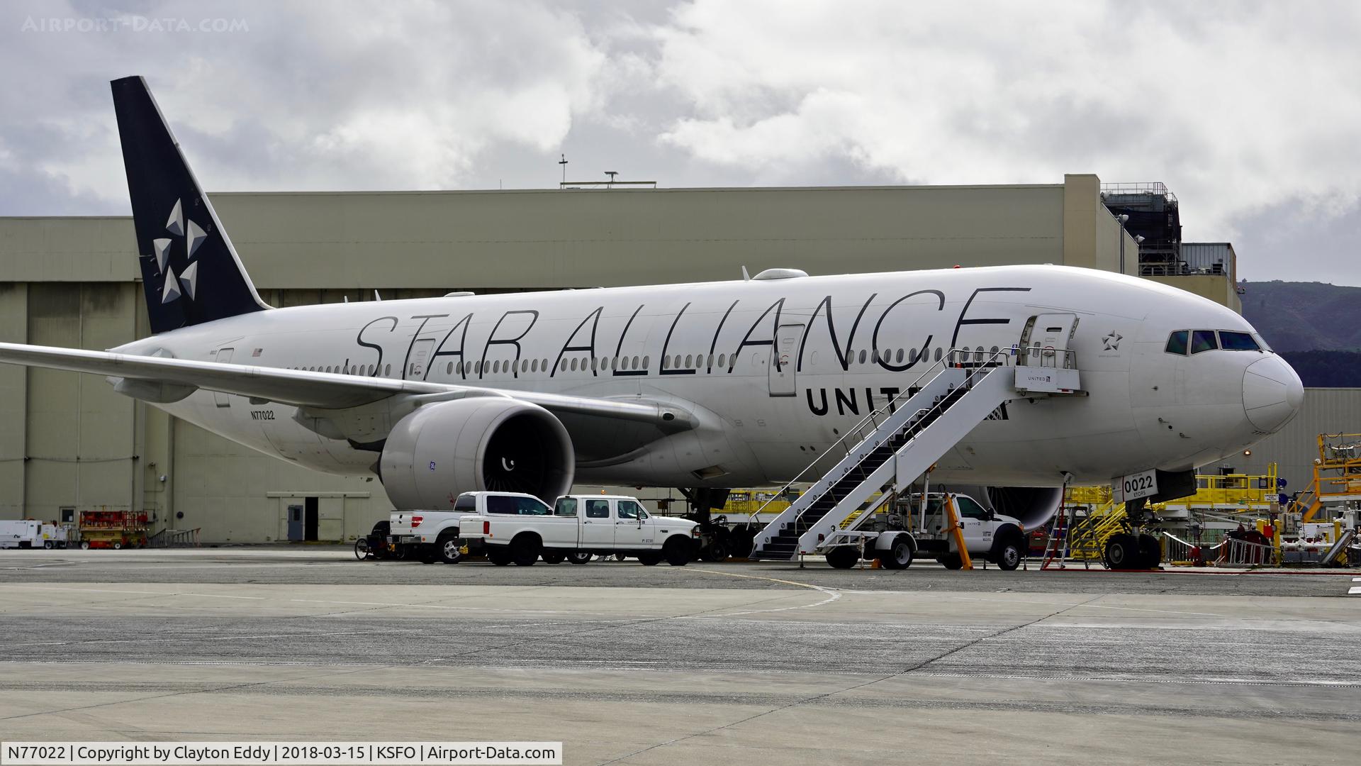 N77022, 2010 Boeing 777-224 C/N 39777, SFO 2018.