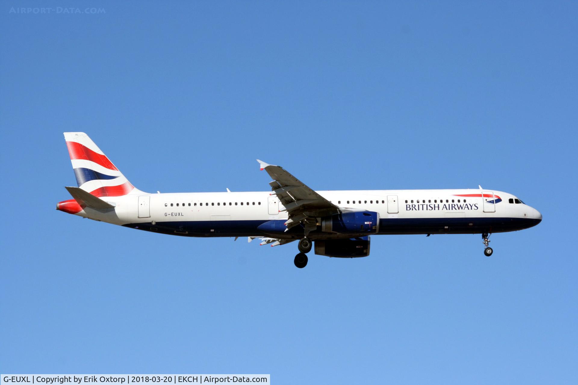 G-EUXL, 2007 Airbus A321-231 C/N 3254, G-EUXL landing rw 04L