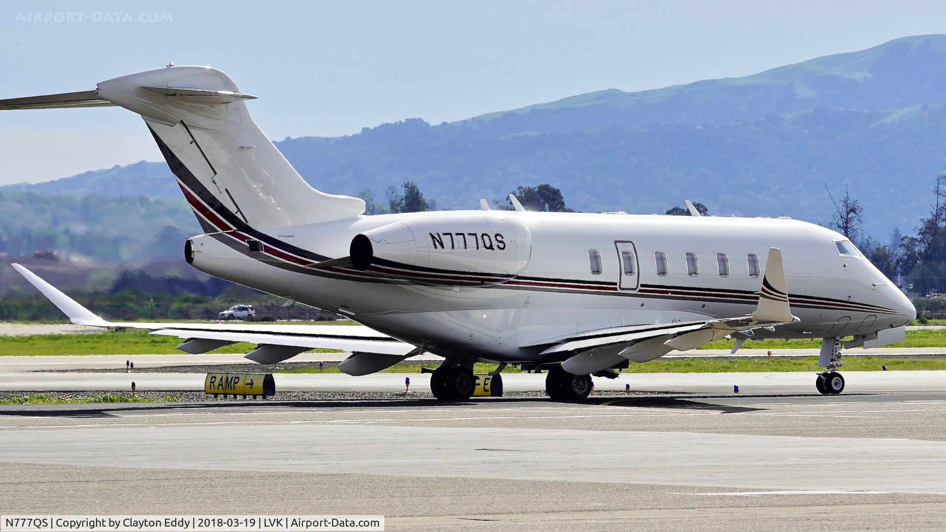 N777QS, 2015 Bombardier Challenger 350 (BD-100-1A10) C/N 20562, Livermore Airport California 2018.
