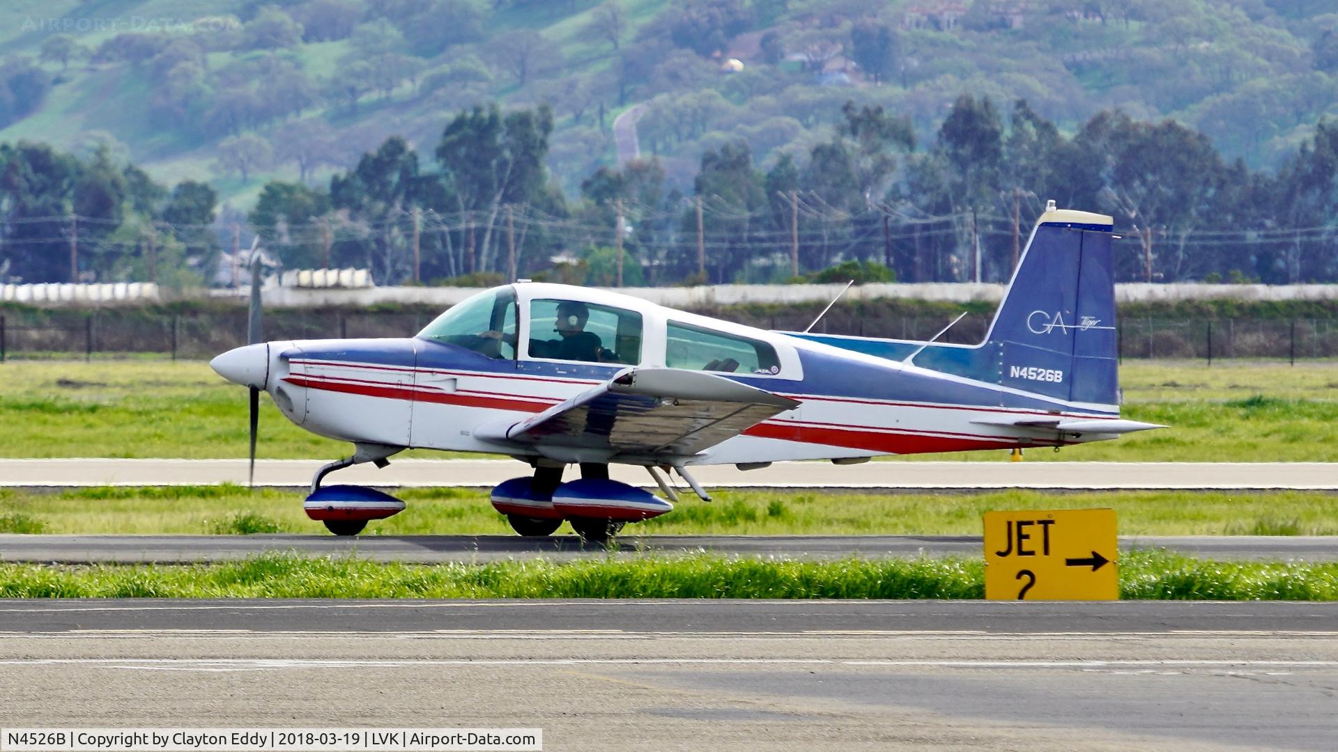 N4526B, 1979 Gulfstream American Corp AA-5B C/N AA5B1127, Livermore Airport California 2018.