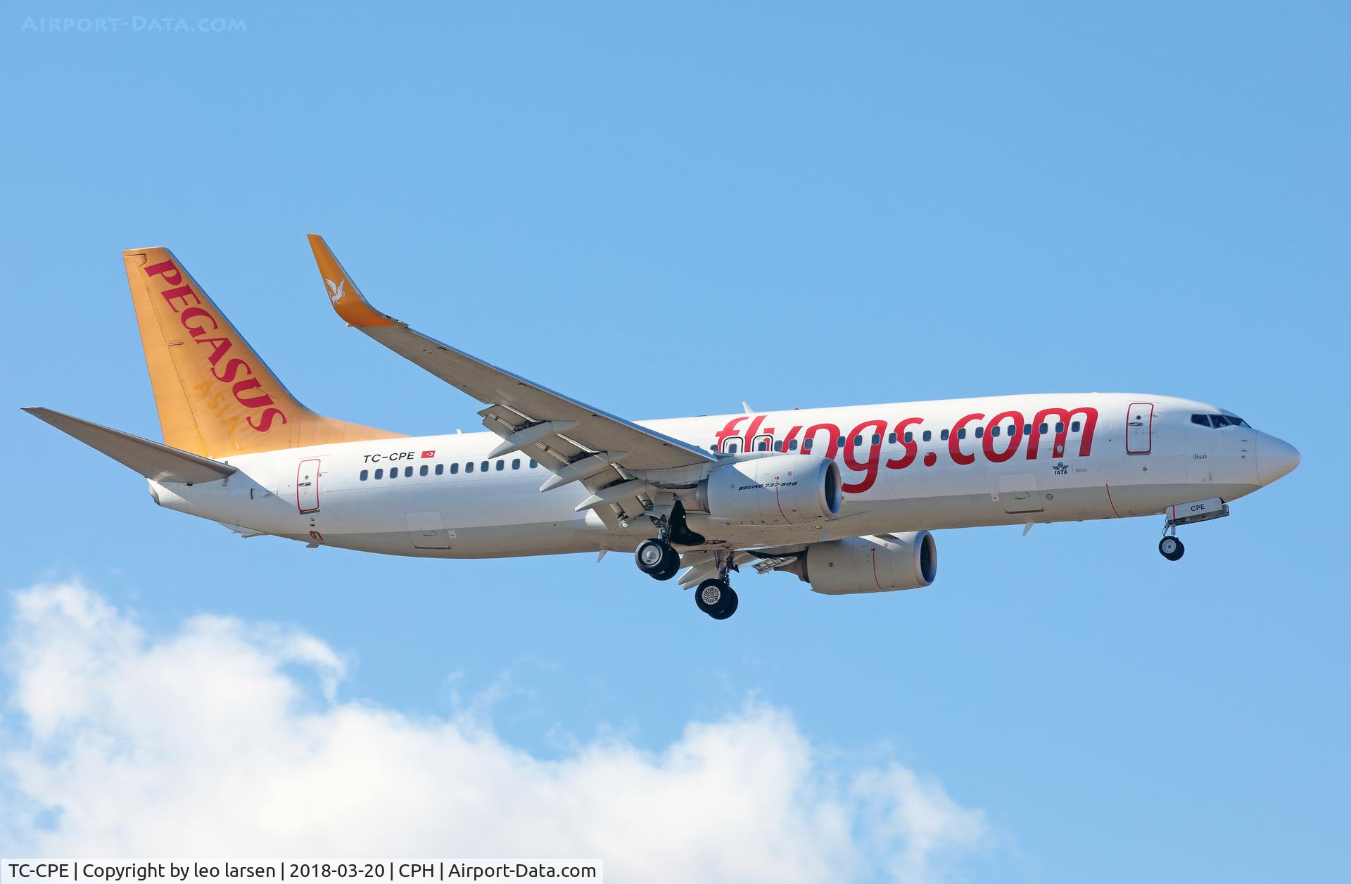TC-CPE, 2012 Boeing 737-82R C/N 38178, Copenhagen 20.3.2018 app to R-04L