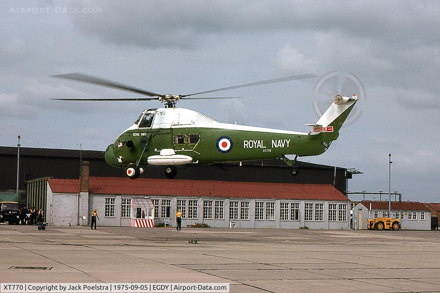 XT770, 1967 Westland Wessex HU.5 C/N WA770, XT770 landing at RNAS Yeovilton