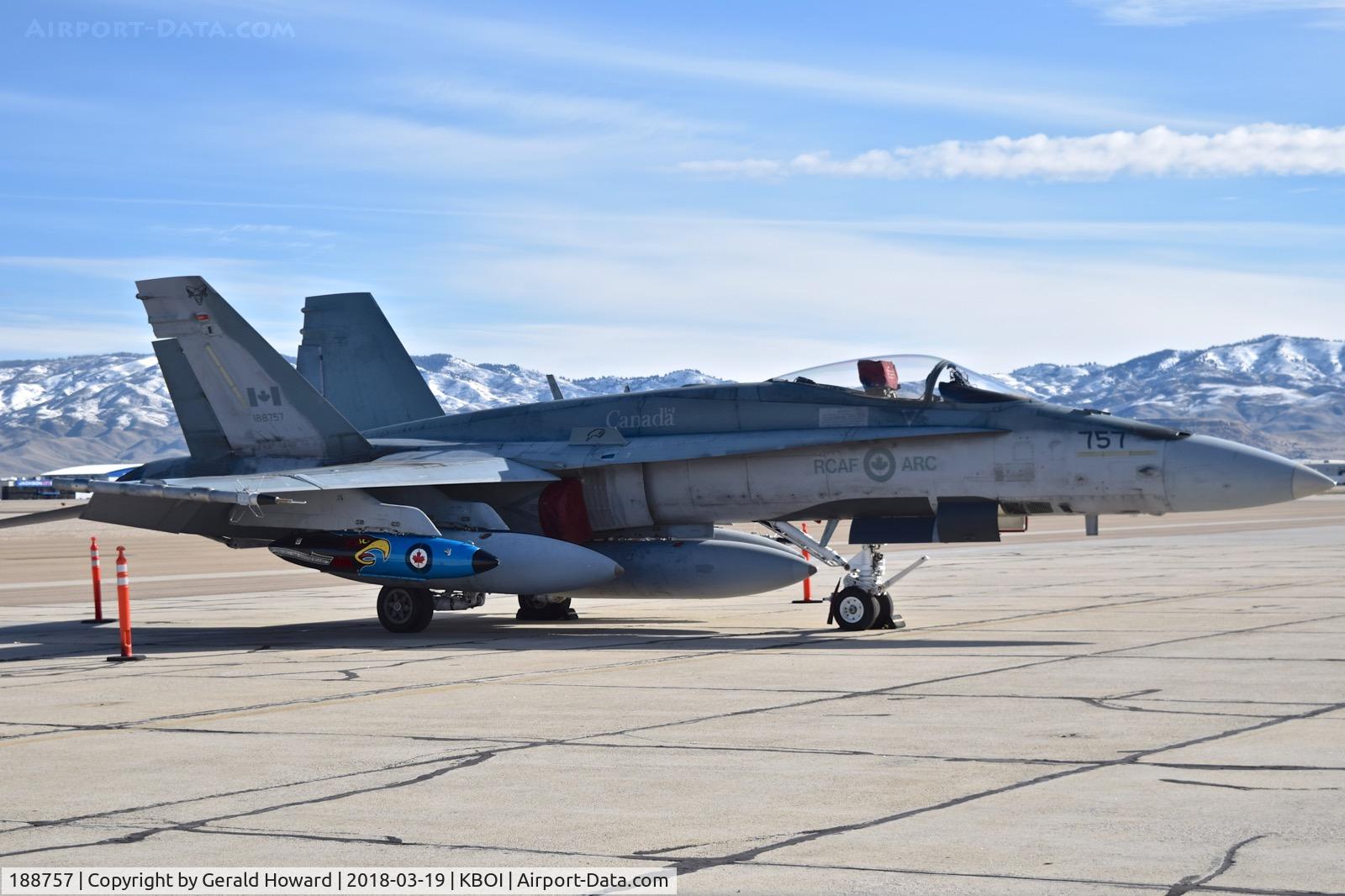 188757, McDonnell Douglas CF-188A Hornet C/N 0394/A329, Parked on the south GA ramp. 401 Squadron, 4 Wing, Cold Lake, Alberta, Canada.