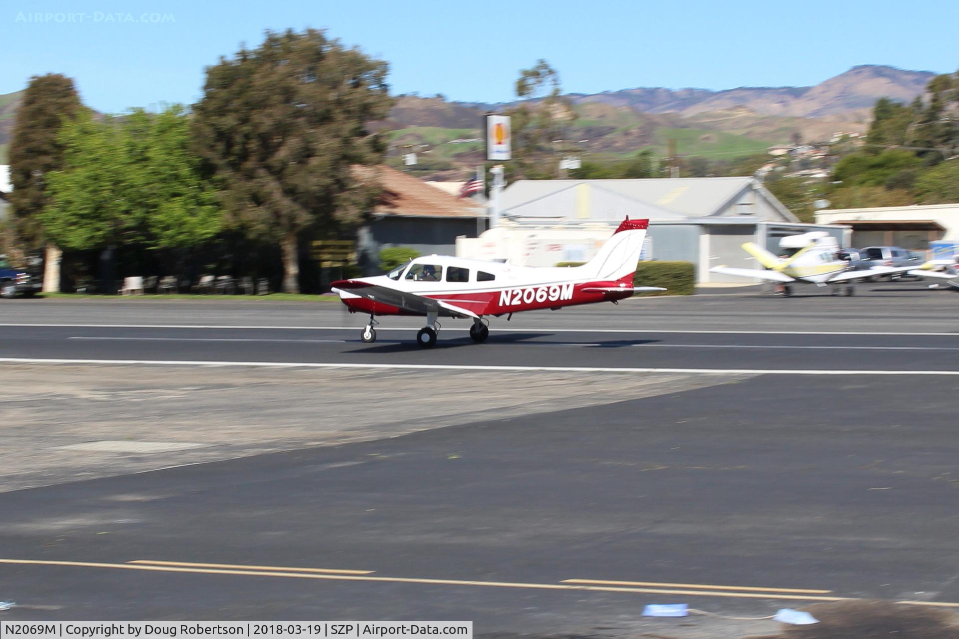 N2069M, Piper PA-28-161 Warrior II C/N 28-7816247, 1978 Piper PA-161 WARRIOR II, Lycoming O-320-D3G 160 Hp, landing roll Rwy 22 with tailwind