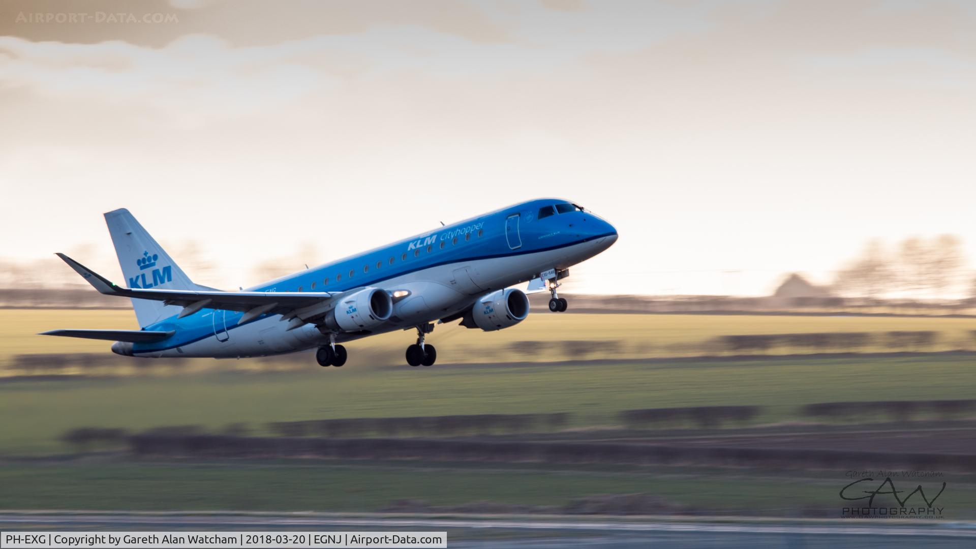 PH-EXG, 2016 Embraer 175STD (ERJ-170-200) C/N 17000546, Taking off from Humberside, heading to Schipol