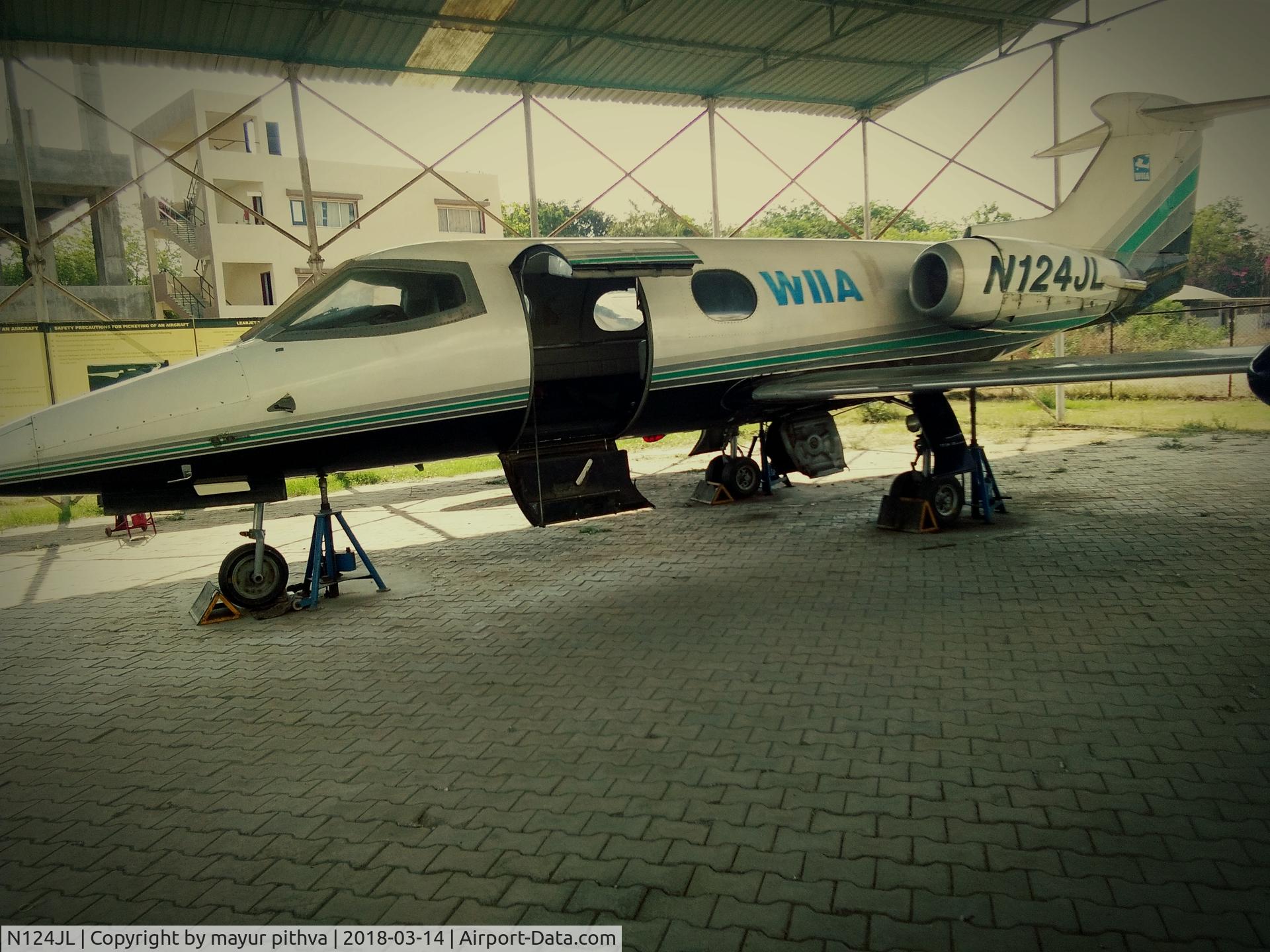 N124JL, 1966 Learjet 24 C/N 24-127, aircraft : learjet 24
reg: N124JL
we are using  this aircraft for aircraft maintenance practice at WIIA ahmedabad india. and we are increase our knowledge by opennig all the mechanisms and also doing engine overhaulling,