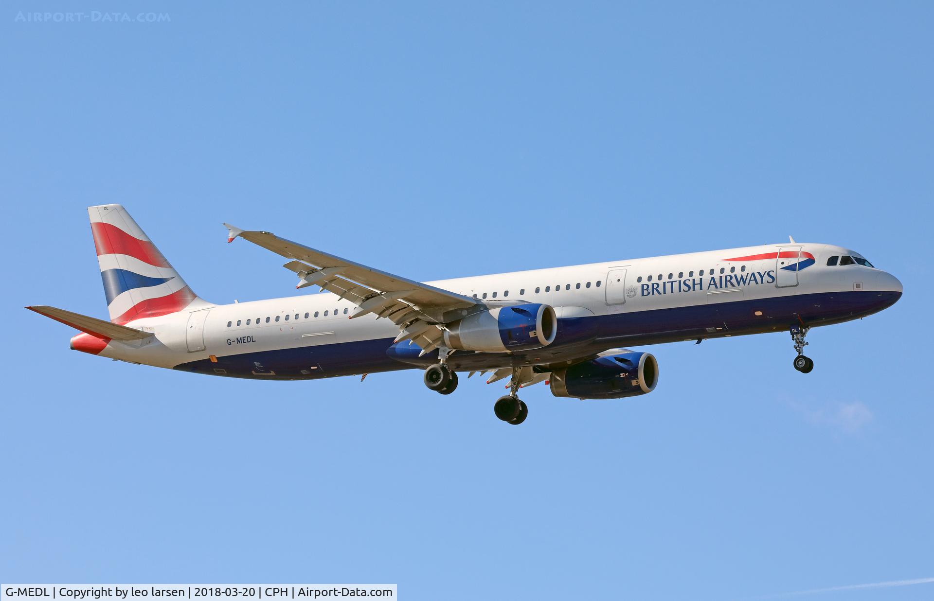 G-MEDL, 2006 Airbus A321-231 C/N 2653, Copenhagen 20.3.2018 final to R-04L