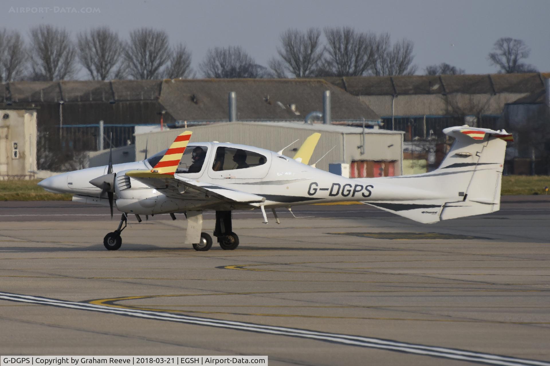 G-DGPS, 2008 Diamond DA-42 Twin Star C/N 42.355, Departing from Norwich.