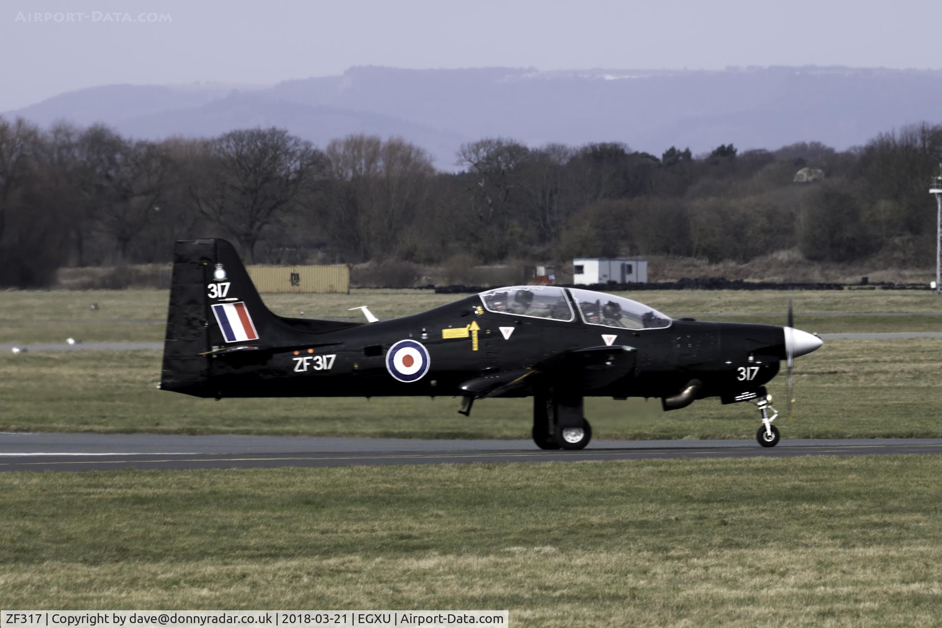 ZF317, Short S-312 Tucano T1 C/N S098/T69, ZF317 returning to the pan at Linton-on-Ouse