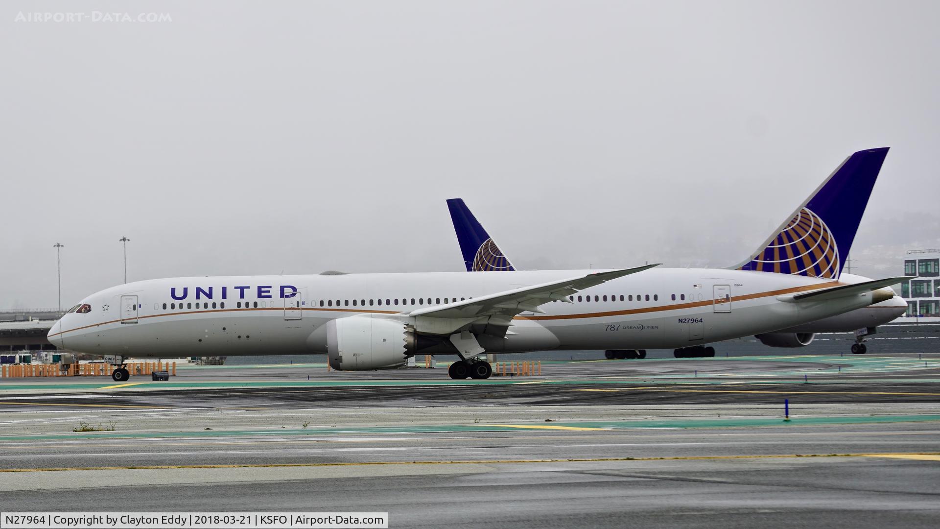 N27964, 2016 Boeing 787-9 Dreamliner C/N 37813, SFO 2018.