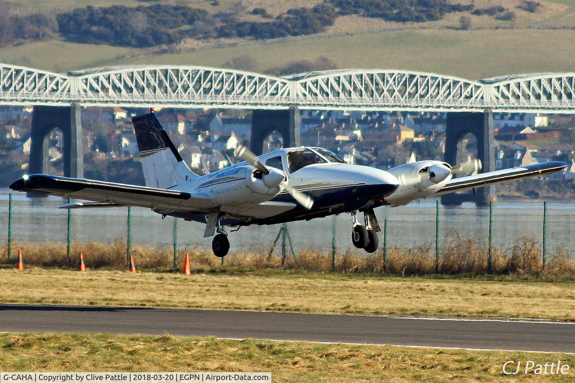 G-CAHA, 1977 Piper PA-34-200T Seneca II C/N 34-7770010, Take off at Dundee with Tayside Aviation
